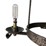 Wrought iron hanging chandelier from the 1950s