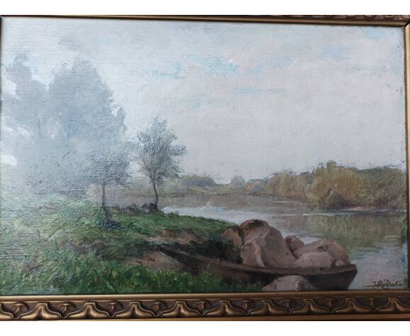 Paysage huile sur panneau, Jules Ridet (1847-1918)