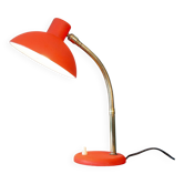 50s lamp, brass and granite red
