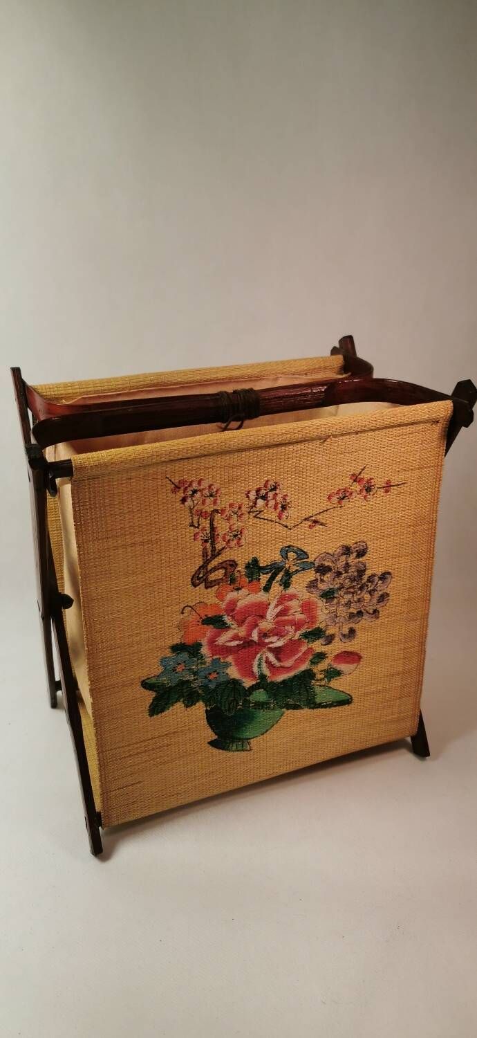 Old Small Basket With Couture Knitting Works Bergère From France China Vintage