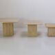 Set of 3 vintage travertine nesting coffee tables