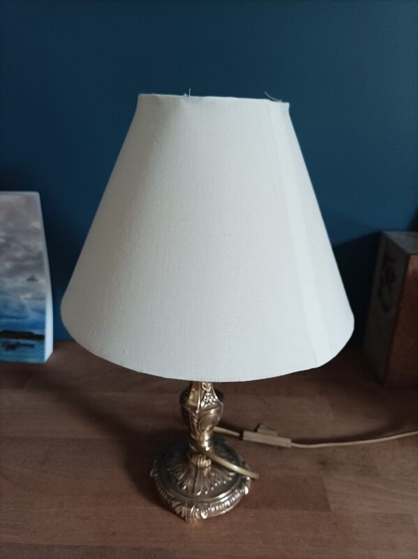 Bedside lamp lampshade fabrics base bronze gilded patinated