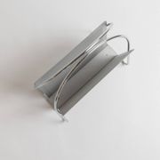 Vintage argent chrome-plated metal magazine rack by Mascagni – perforated, space-age design, Italy 1970s