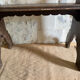 Small brutalist wooden bench
