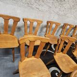 12 wooden bistro chairs, 1970