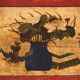 Buffet ancien en pin laqué à motifs peints de lotus – Chine, vers 1920