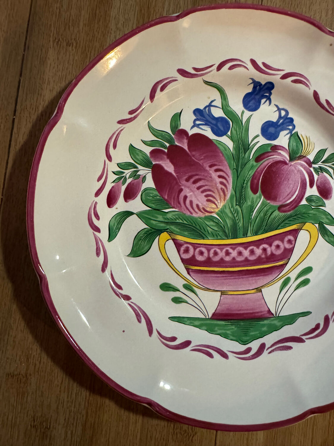 Plate Bouquet of Flowers Saint-Clément No. 67 – Vintage Earthenware