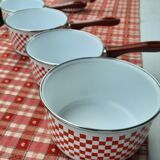 5 casseroles émaillées "vichy" sitram