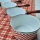 5 sitram “vichy” enameled saucepans