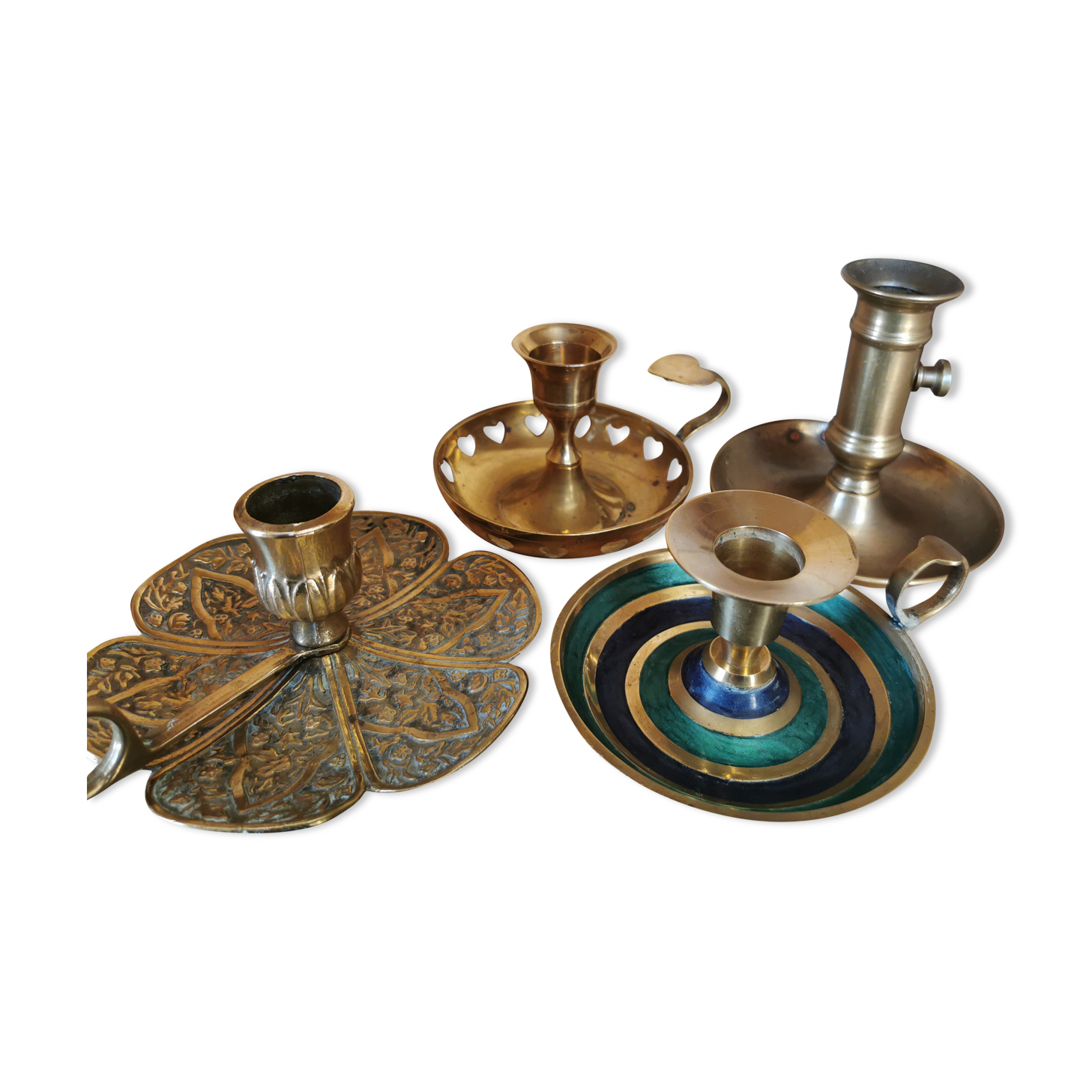 Set of 4 cellar rat candle holders