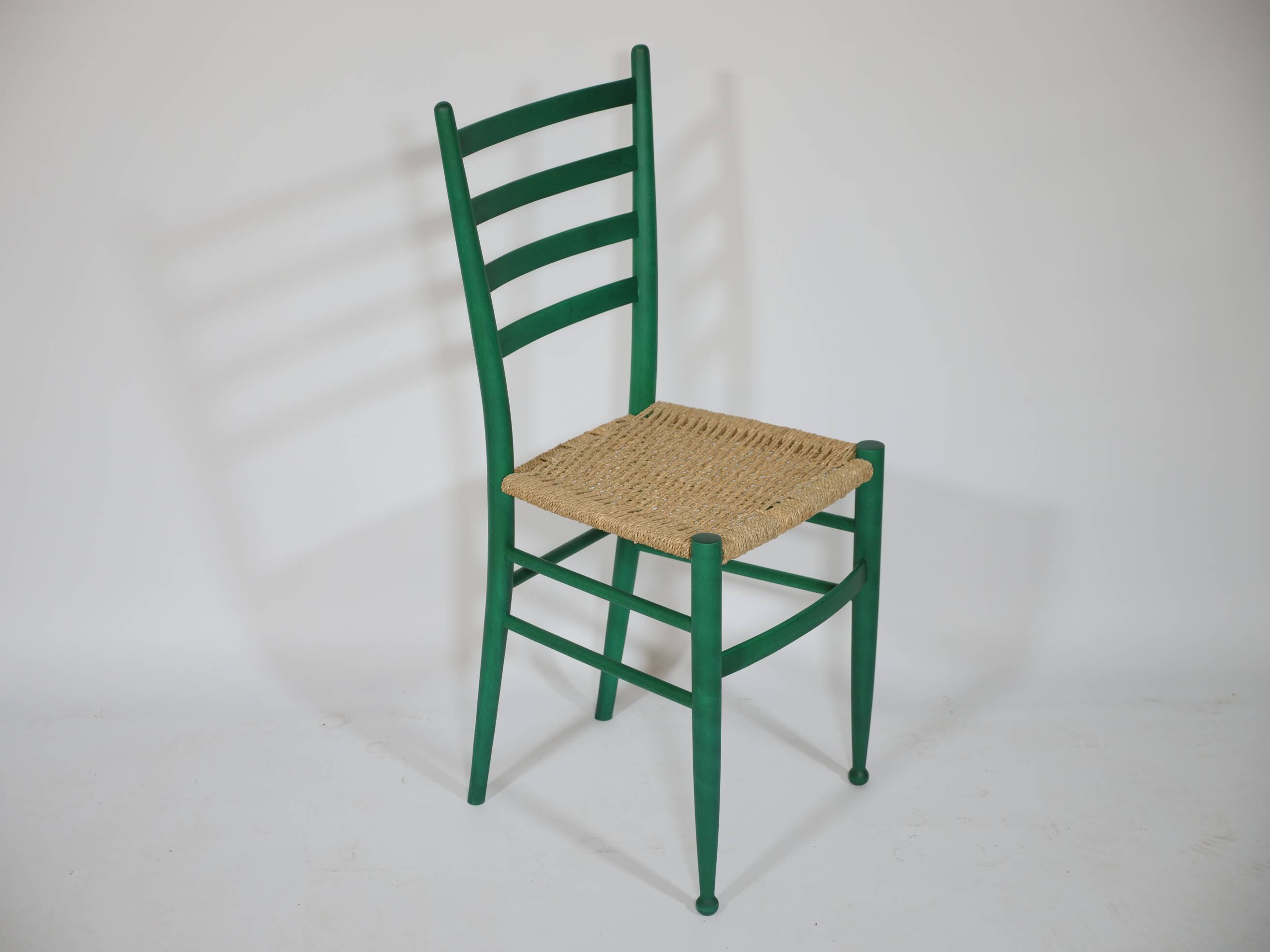 B&B Italy Wicker Chairs Table Colorful Mid-Century Design 60s 70s, Set of 5