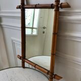 barber mirror style bamboo beech wood early twentieth century