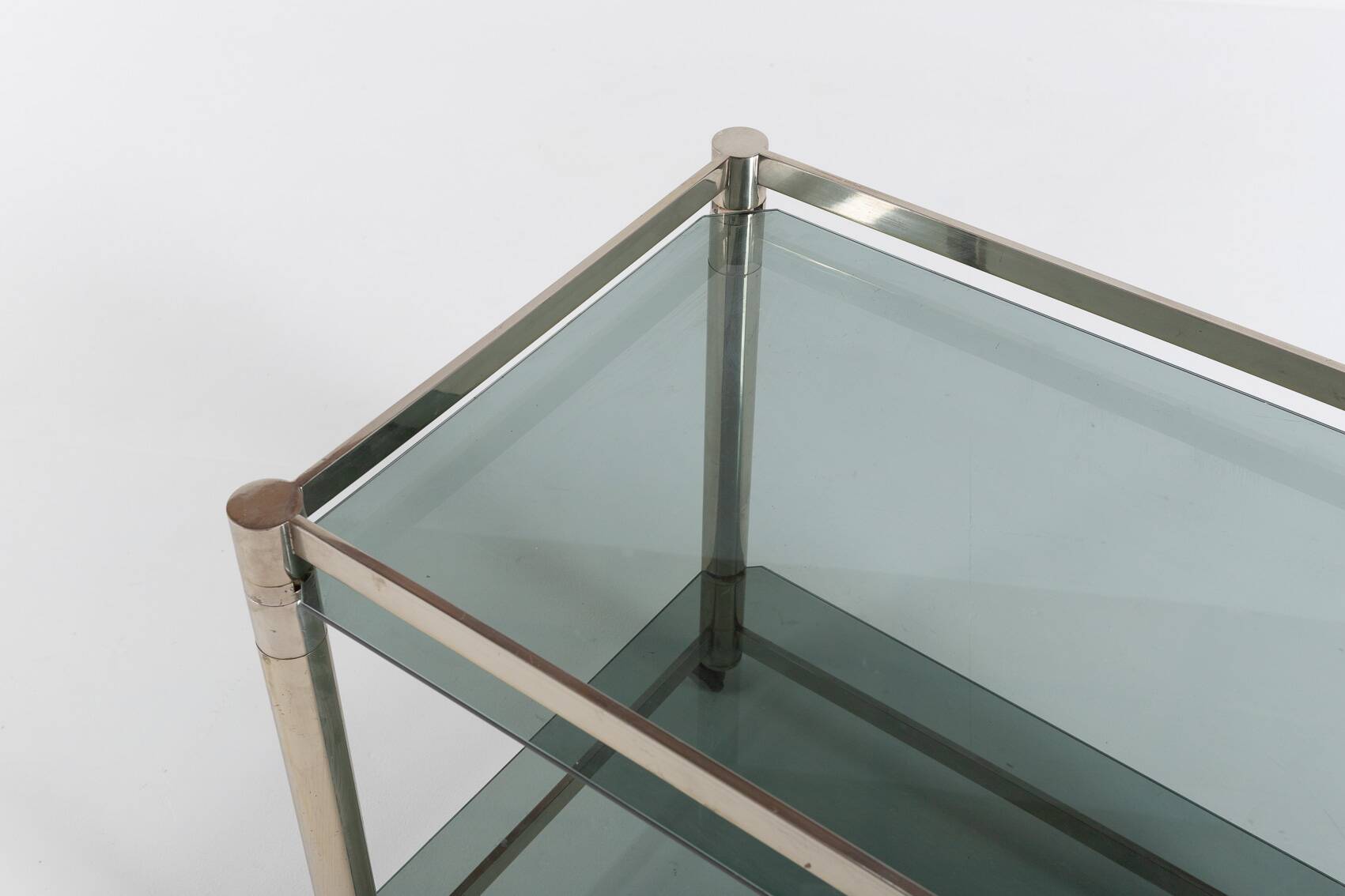 Italian modern chromed steel serving cart/side table, 1970’s