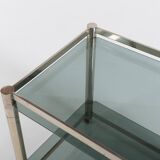 Italian modern chromed steel serving cart/side table, 1970’s