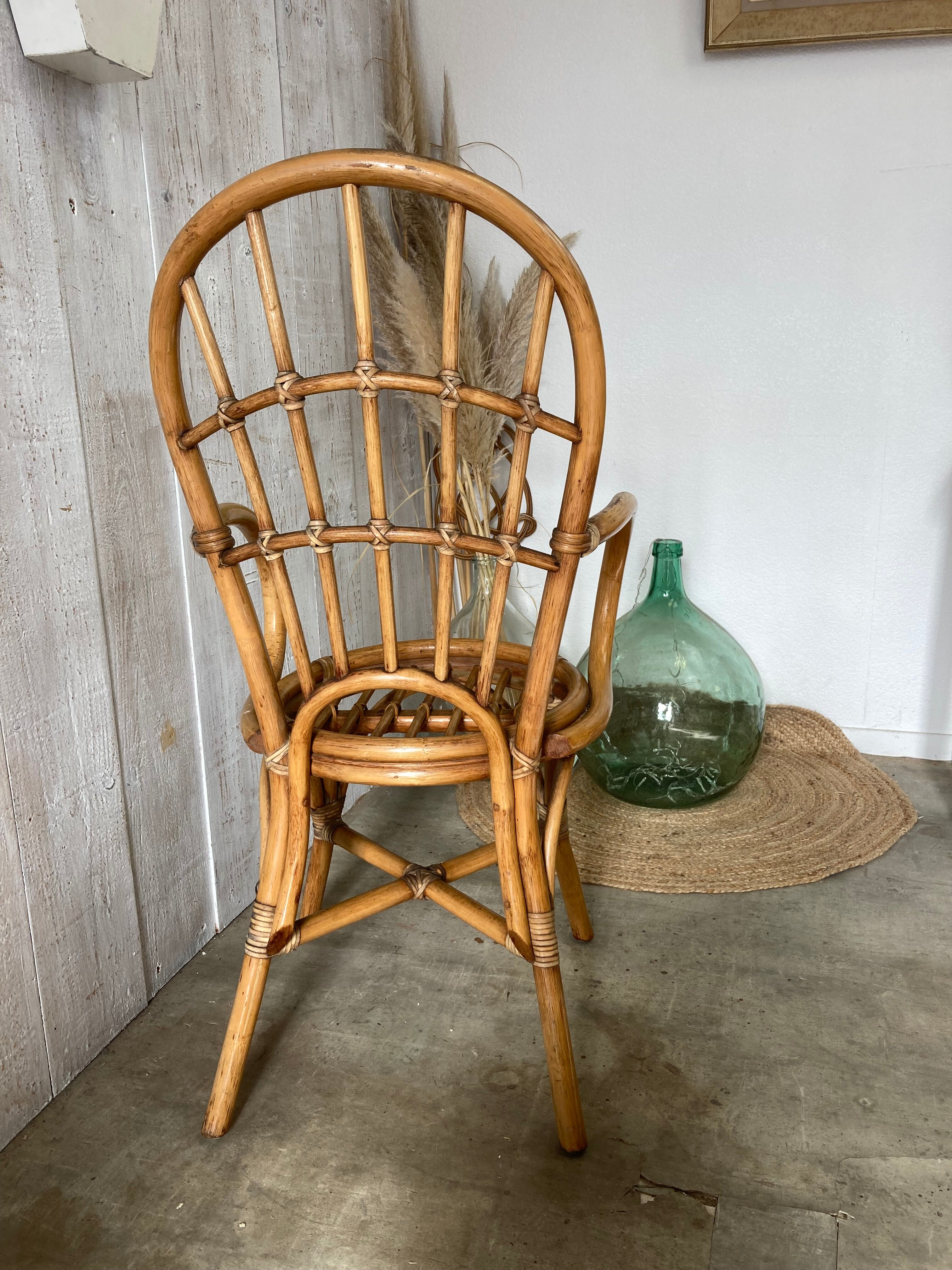 Vintage rattan armchair