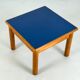 Beech coffee table with a blue formica top, France – 1960s
