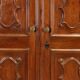 Antique baroque wardrobe in walnut and fabric, Piedmont, Italy, 18th century