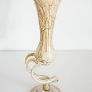 Vintage mid-century artistic vase, beige sand, Murano glass, Europe, 1970.