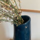 Handcrafted duck blue ceramic vase