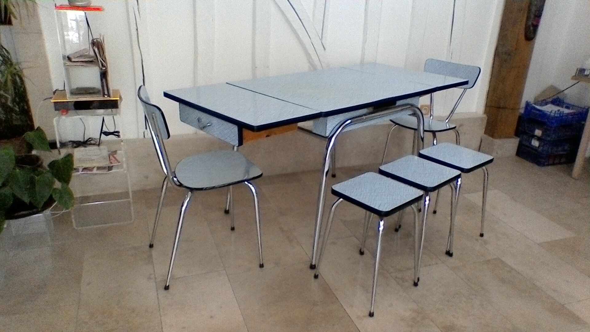 Low stool in formica, vintage