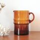 Large vintage amber glass decanter/pitcher