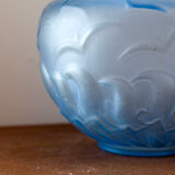 Molded glass vase marine décor 50s