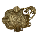 Ashtray bowl gargoyle glass blowers brass