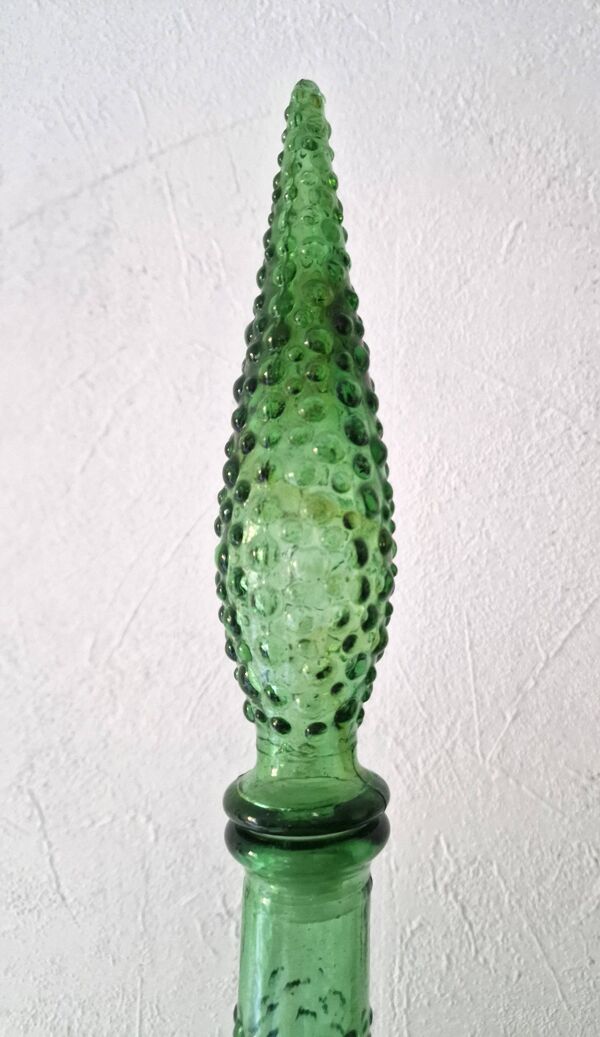 Carafe bouteille décorative  en verre bullé empoli italienne