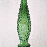 Decorative bottle carafe in Italian Empoli bubble glass