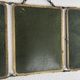Miroir triptyque barbier doré vert anglais vintage 1930 - 24 x 57 cm