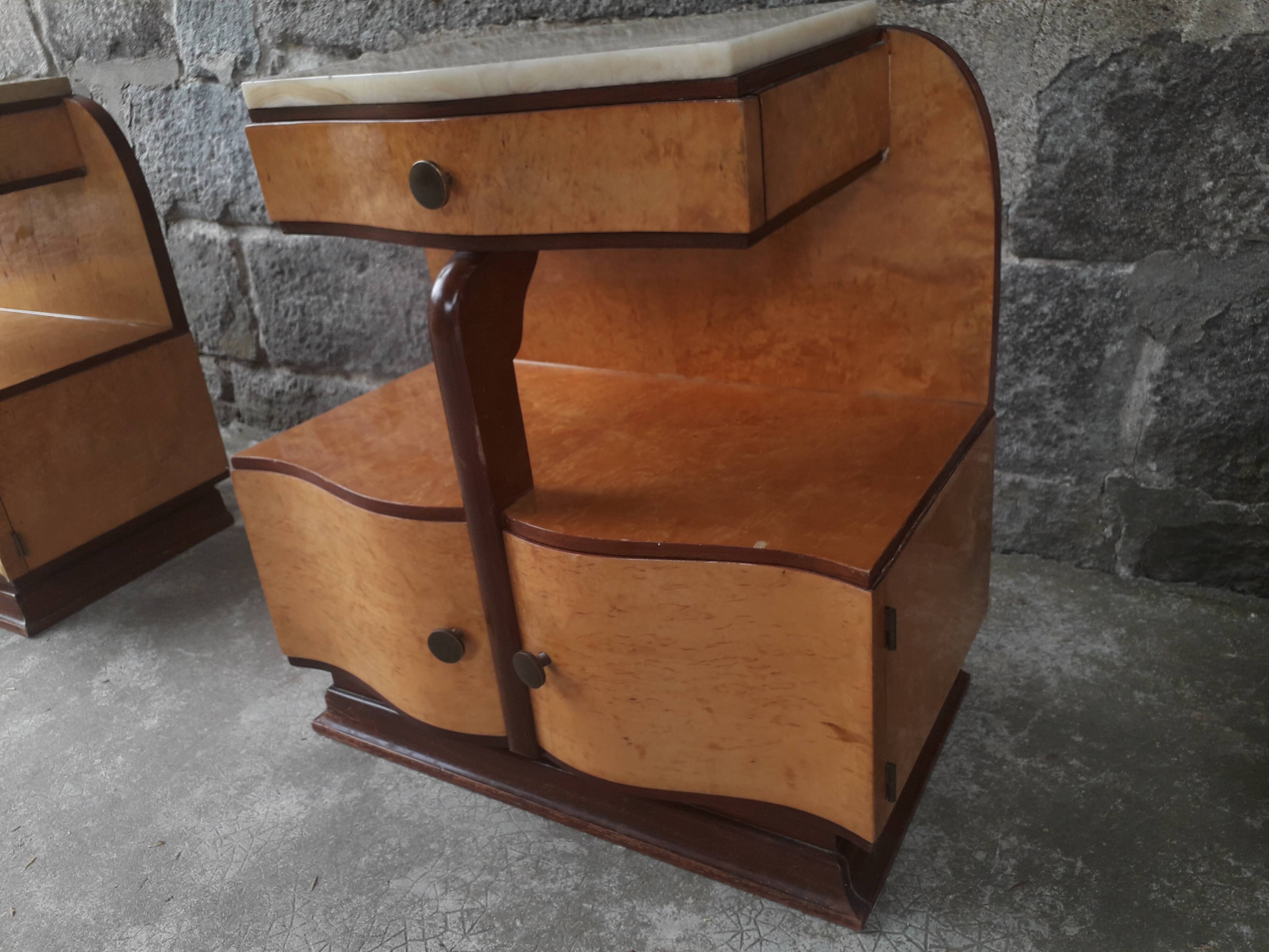 Pair of art deco bedsides
