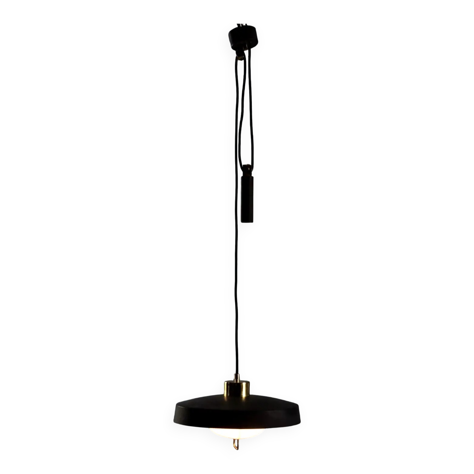 Vintage aluminium and methacrylate suspension, Italy, 1960s.