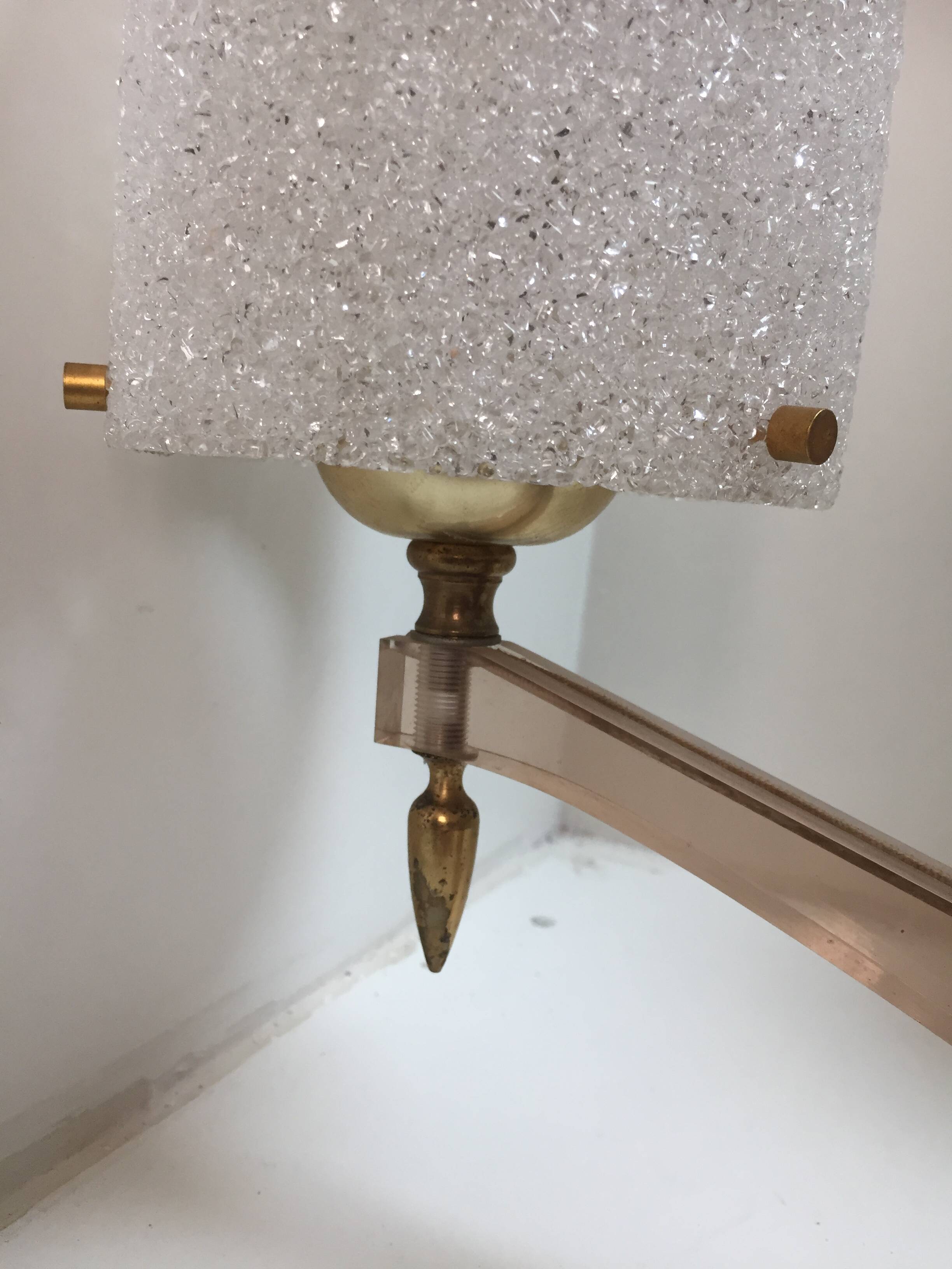 Perspex, brass and plexiglass chandelier from the 1960s