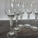 6 Vintage Ribbed Stem Crystal Glasses