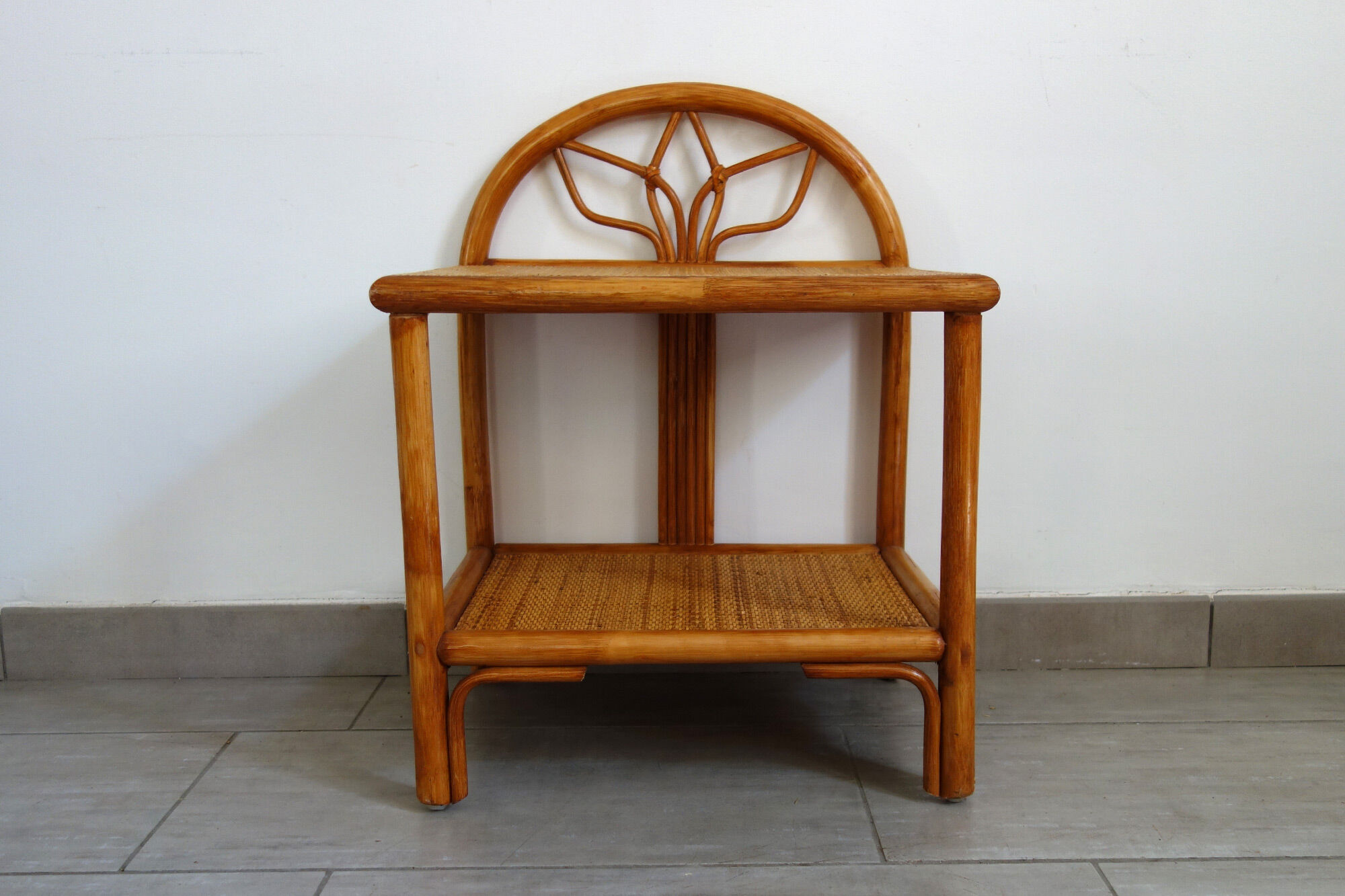 Vintage rattan bedside