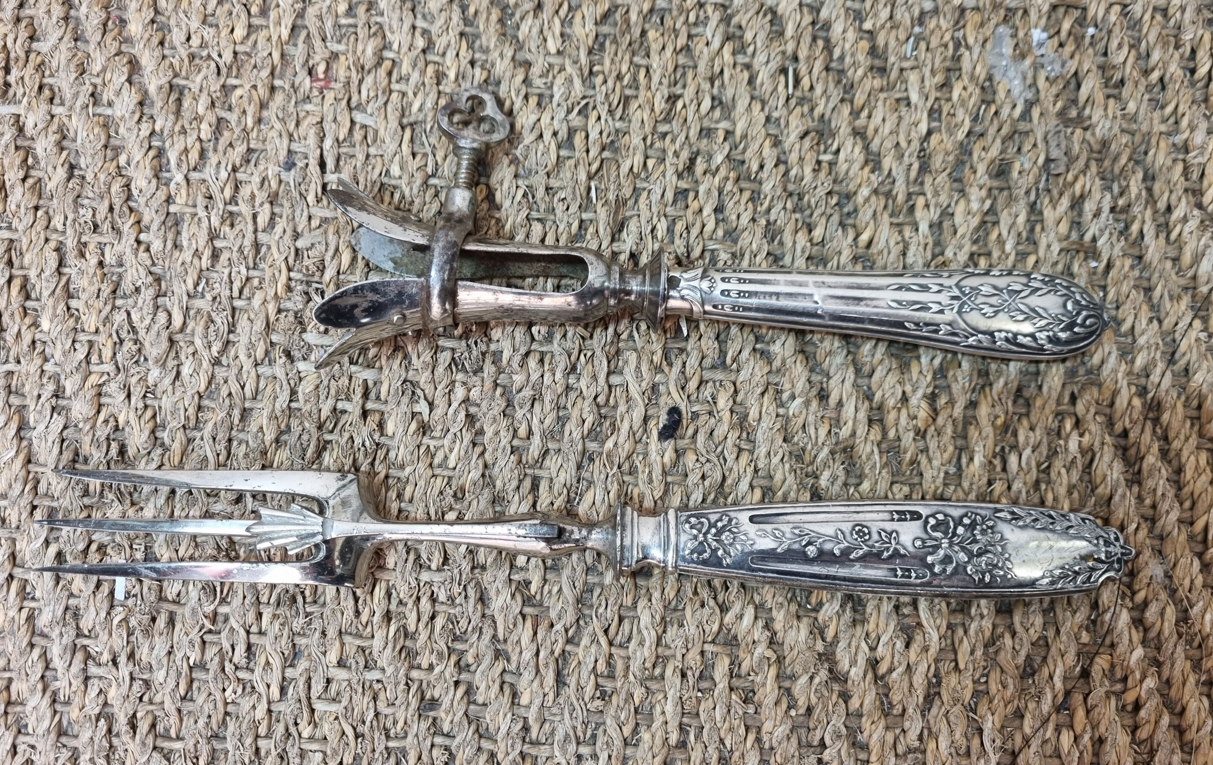 Meat fork solid silver early twentieth century