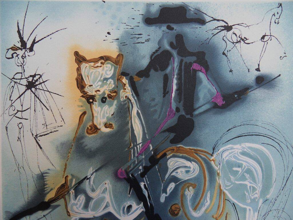 Salvador Dali: Horses, The Picador - Signed lithograph