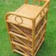 Bedside table - 3 drawers - rattan and wicker