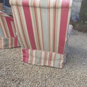 Multicolored velvet armchair