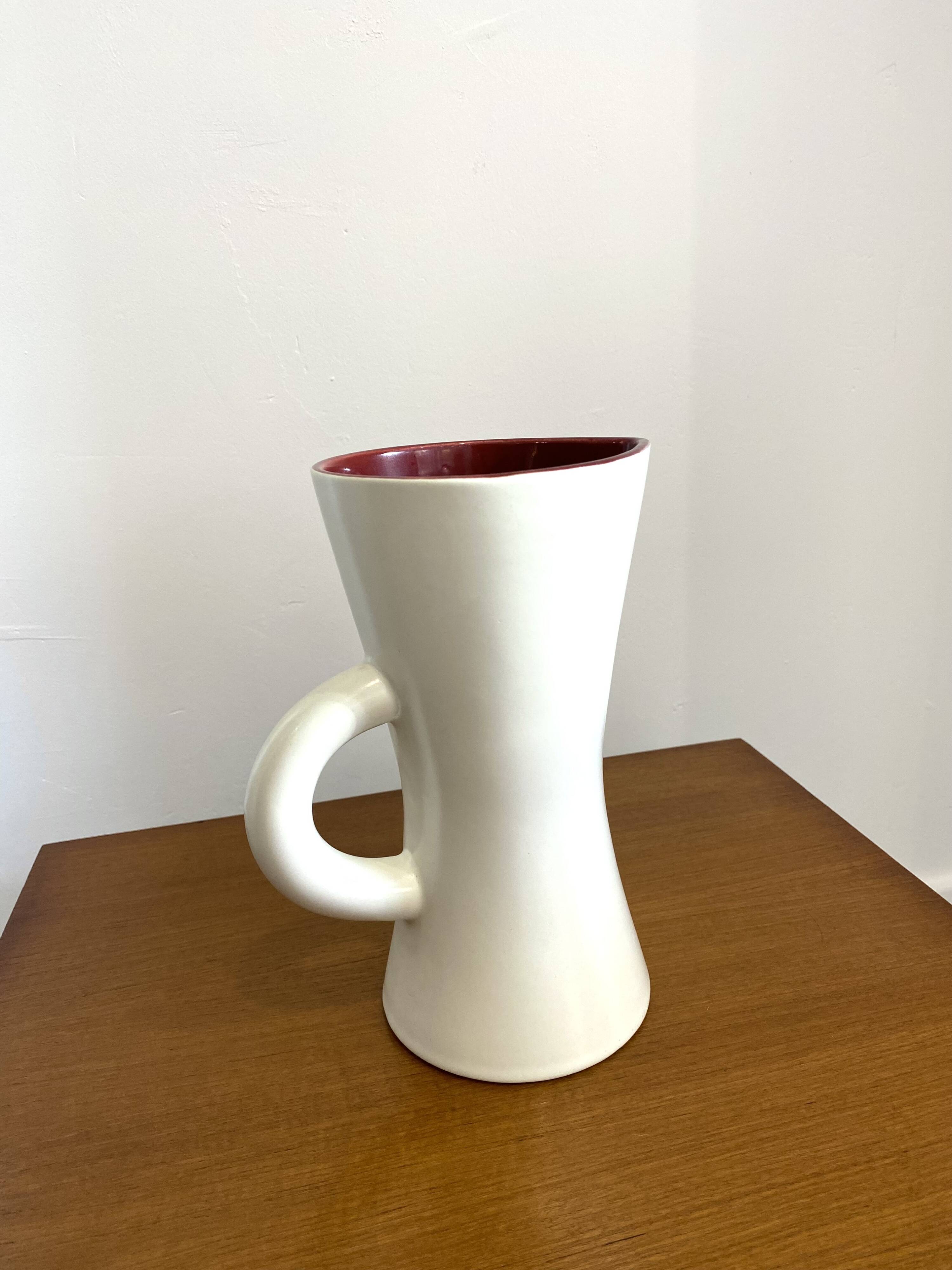 Saint Clément ceramic diabolo pitcher vase 1950