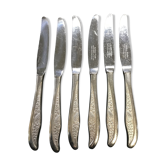 Coffret de 6 grands couteaux anglais en métal argenté