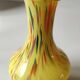 Murano style blown art glass ball vase. Speckled, corolla neck/22 cm