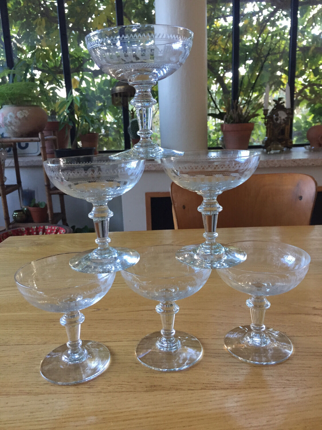 6 champagne glasses