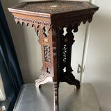 Antique Ottoman Turkish table with inlays and intricate carvings