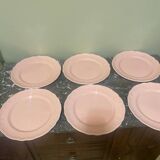 6 pink dinner plates