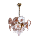 Pink fleur-de-lys chandelier, murano glass, Italy, 1970