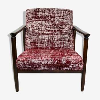 Fauteuil rouge par Edmund Homa, années 1970