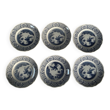 6 assiettes plates Old Chelsea Furnivals anciennes