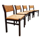 Vintage Dutch design Wengé dining chairs