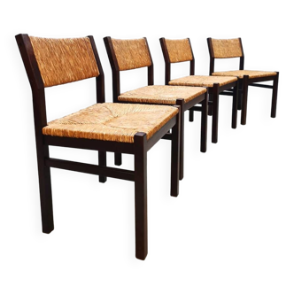 Chaises de salle à manger vintage en wengé, design hollandais